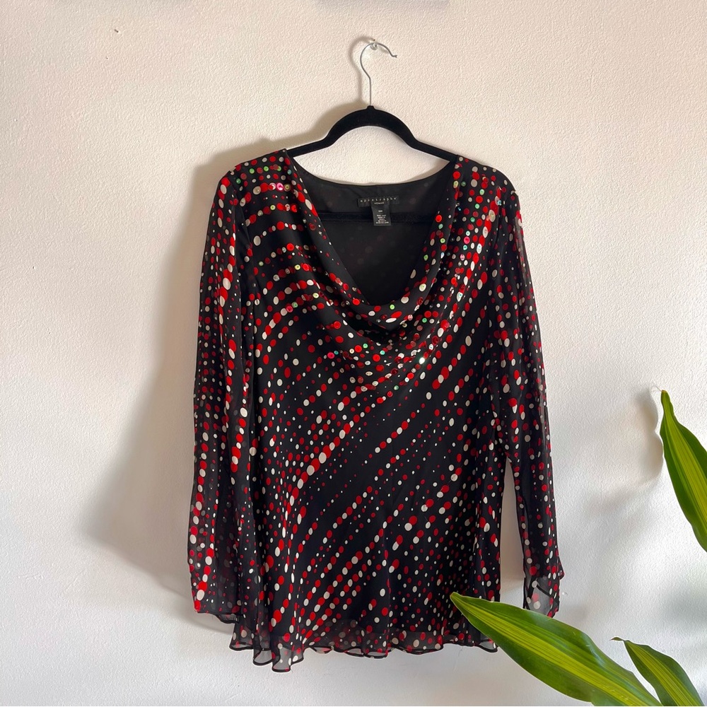 Apostrophe Black and Red Dotted Blouse